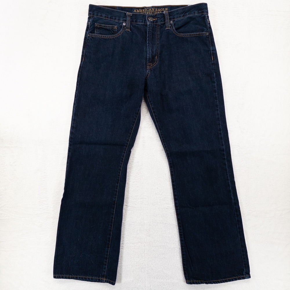 American Eagle Jeans Mens 33x32 Dark Wash Classic Bootcut 100% Cotton Classic